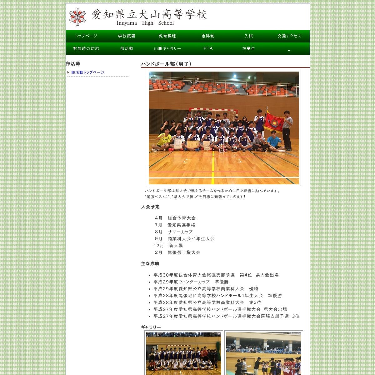 愛知県立犬山高等学校ハンドボール部